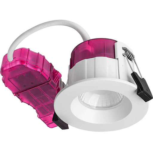 Luceco Elite - FType Elite Fire Rated Downlight 4W/6W 690lm Power Change with 4Colour CCT 2700, 3000, 4000K, 6000K Dimmable IP65 White - Regressed - 10 pack