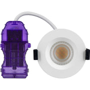 Luceco Ftype Ultra Fire Rated Downlight 4W/6W 750lm Power Change & 4Colour CCT 2700K, 3000K, 4000K, 6000K Dimmable IP65 White - Regressed