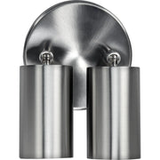 Luceco Stainless Steel - Stainless steel twin head adjustable wall light 500 lumens warm white colour temp