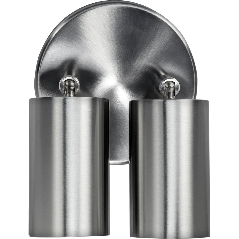 Luceco Stainless Steel - Stainless steel twin head adjustable wall light 500 lumens warm white colour temp