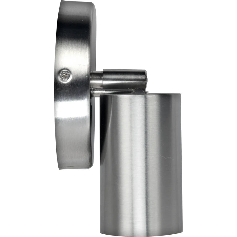Luceco Stainless Steel - Stainless steel twin head adjustable wall light 500 lumens warm white colour temp