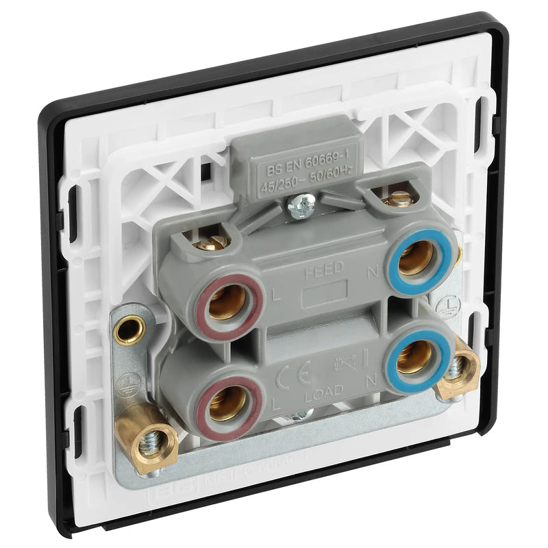 BG Electrical Evolve Matt Blue - 45A, double pole, single plate, with indicator