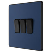 BG Electrical Evolve Matt Blue - Triple, 2 way switch