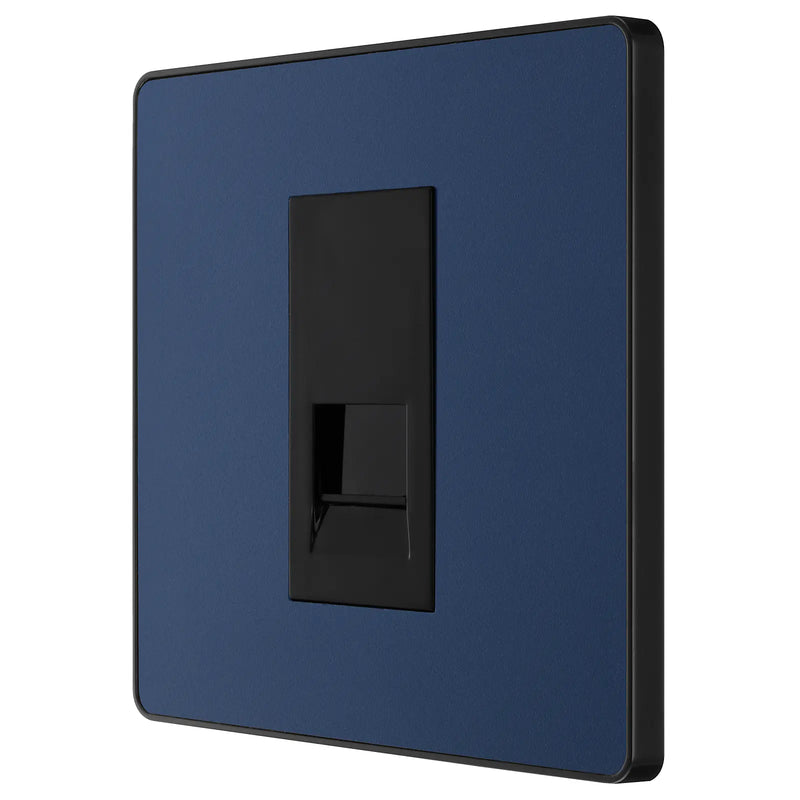 BG Electrical Evolve Matt Blue - Single, telephone socket, secondary