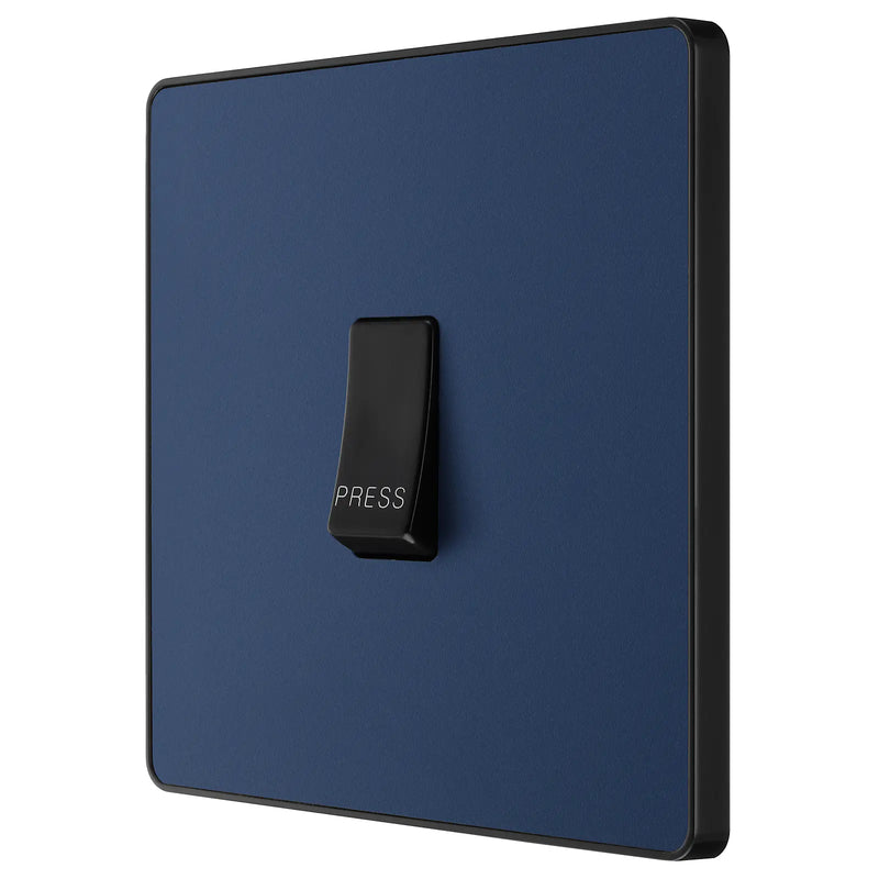 BG Electrical Evolve Matt Blue - Single, bell push switch