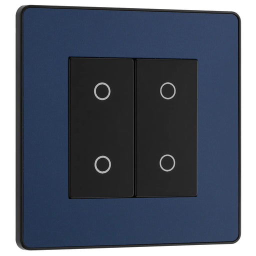 BG Electrical Evolve Matt Blue - Double, 2 way touch, 200W, master
