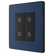 BG Electrical Evolve Matt Blue - Double, 2 way touch, 200W, master