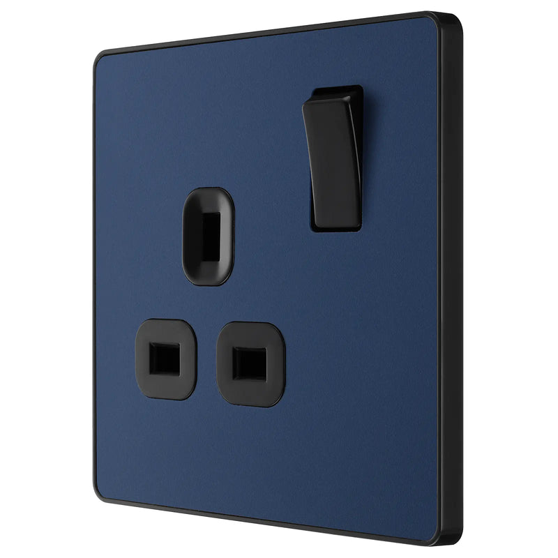 BG Electrical Evolve Matt Blue - Single, switched, single pole