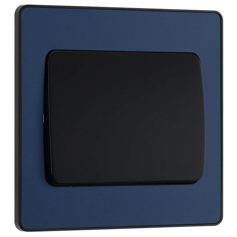 BG Electrical Evolve Matt Blue - Single, 2 way switch, wide rocker