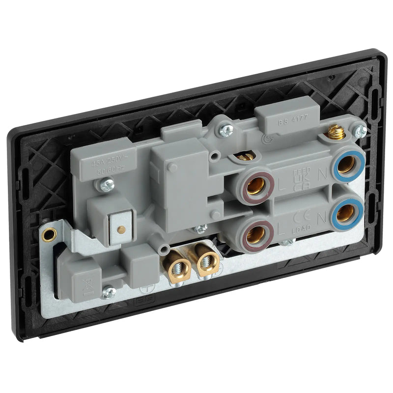 BG Electrical Evolve Matt Blue - 45A double pole with switched socket and indicators