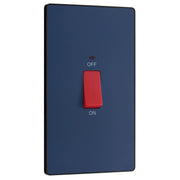 BG Electrical Evolve Matt Blue - 45A, double pole, large plate, with indicator