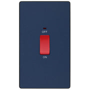 BG Electrical Evolve Matt Blue - 45A, double pole, large plate, with indicator