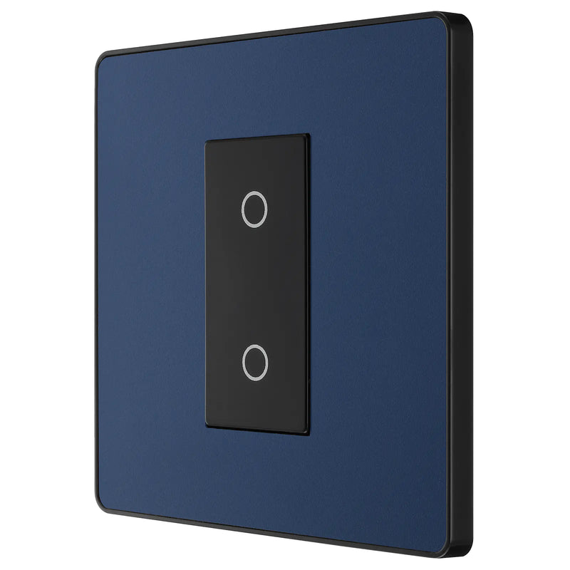 BG Electrical Evolve Matt Blue - Single, 2 way touch, 200W, master