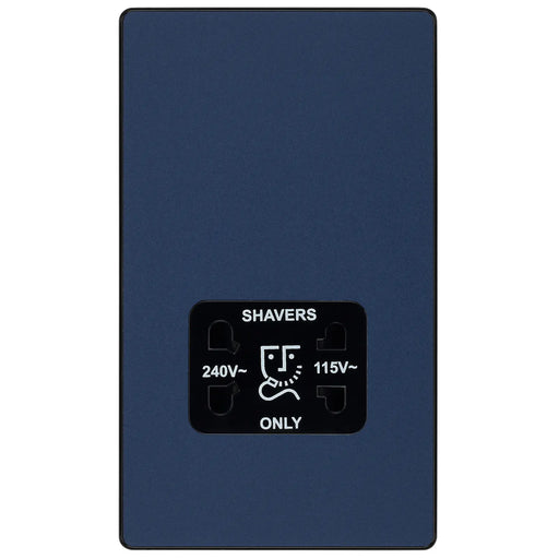 BG Electrical Evolve Matt Blue - 115/240V dual voltage shaver socket