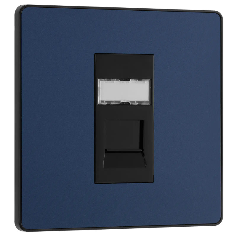 BG Electrical Evolve Matt Blue - Single, RJ45 telephone socket