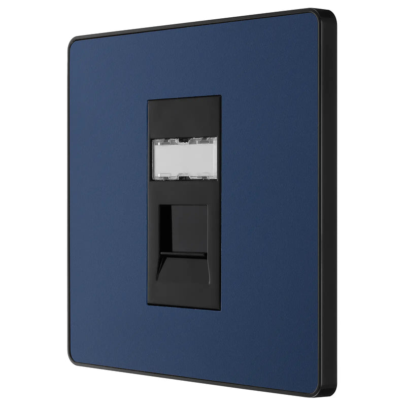 BG Electrical Evolve Matt Blue - Single, RJ45 telephone socket