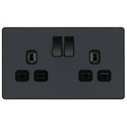 BG Electrical Evolve Matt Grey - Double, switched, single pole