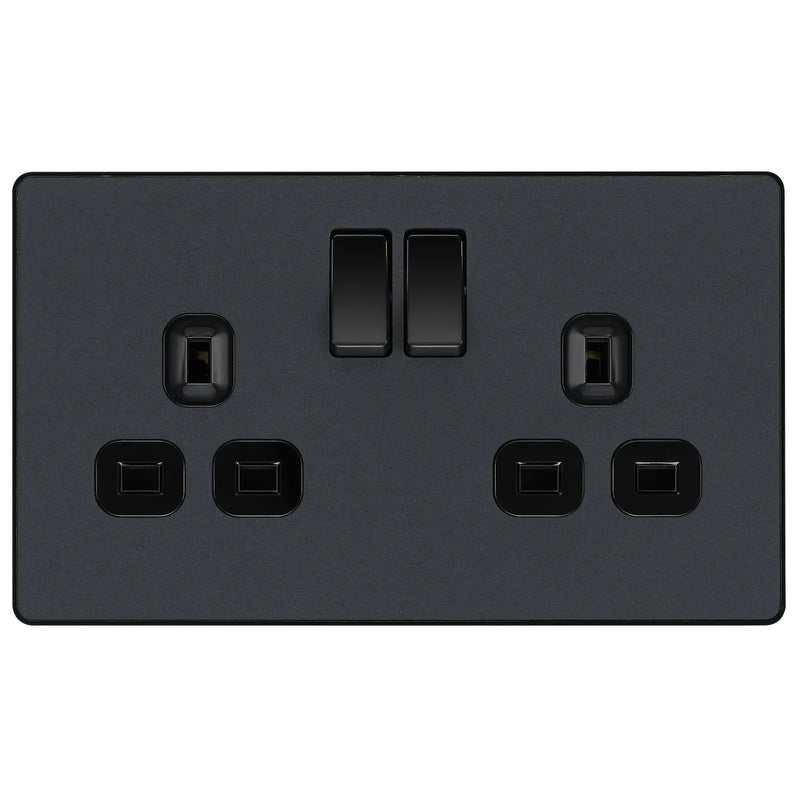 BG Electrical Evolve Matt Grey - Double, switched, single pole