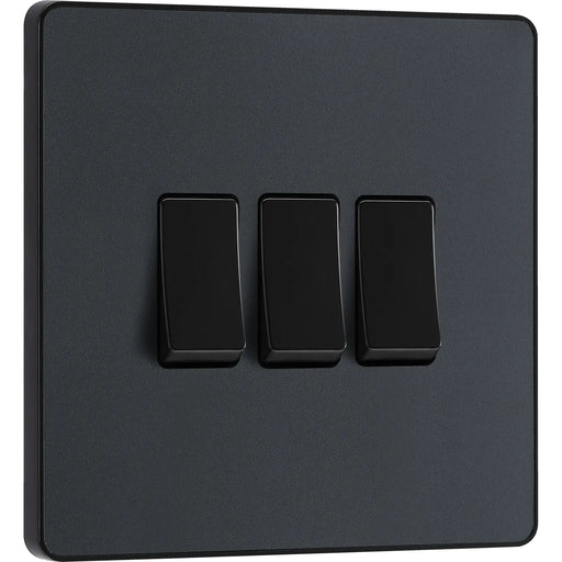 BG Electrical Evolve Matt Grey - Triple, 2 way switch