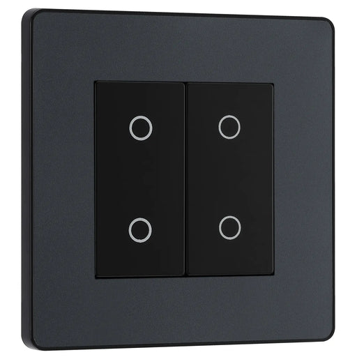 BG Electrical Evolve Matt Grey - Double, 2 way touch, 200W, master