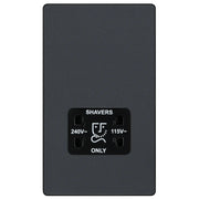 BG Electrical Evolve Matt Grey - 115/240V dual voltage shaver socket