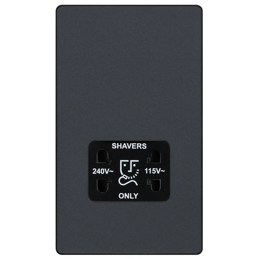 BG Electrical Evolve Matt Grey - 115/240V dual voltage shaver socket
