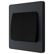 BG Electrical Evolve Matt Grey - Double, 2 way switch, wide rocker