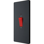 BG Electrical Evolve Matt Grey - 45A, double pole, large plate, with indicator