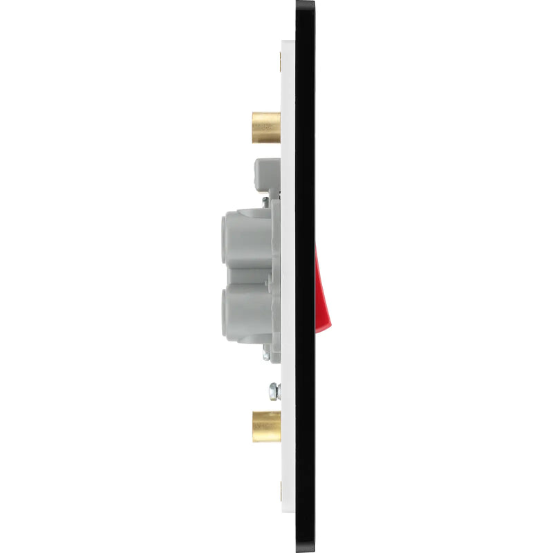 BG Electrical Evolve Matt Grey - 45A, double pole, large plate, with indicator