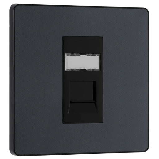 BG Electrical Evolve Matt Grey - Single, RJ45 telephone socket