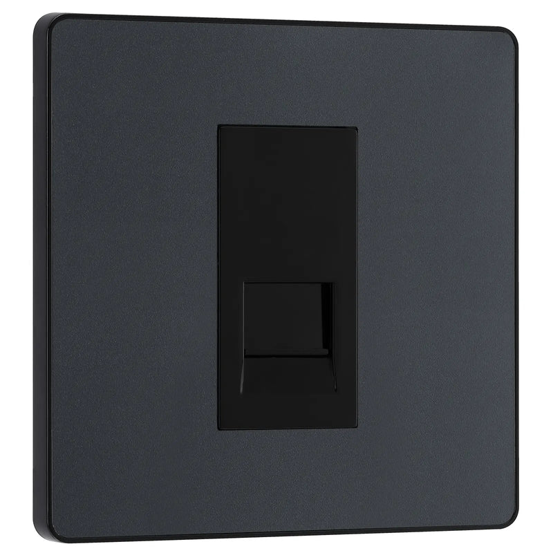 BG Electrical Evolve Matt Grey - Single, telephone socket, secondary