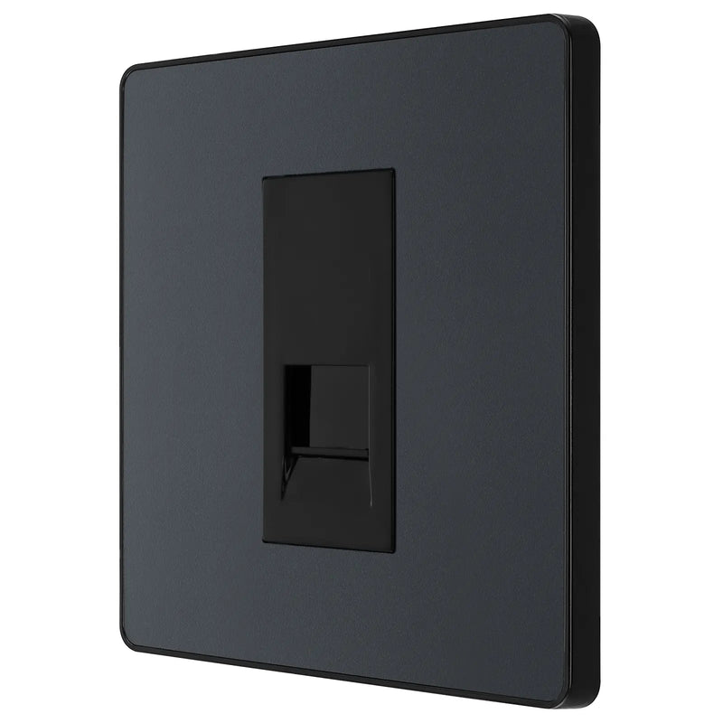 BG Electrical Evolve Matt Grey - Single, telephone socket, secondary