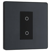 BG Electrical Evolve Matt Grey - Single, 2 way touch, 200W, secondary
