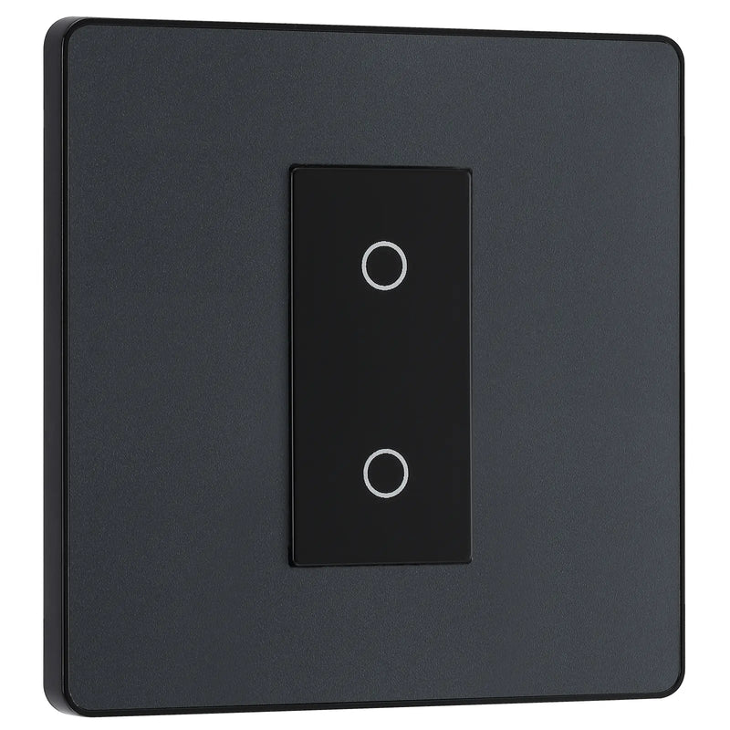BG Electrical Evolve Matt Grey - Single, 2 way touch, 200W, secondary