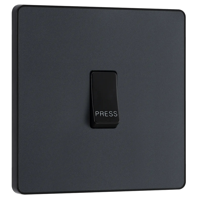 BG Electrical Evolve Matt Grey - Single, bell push switch