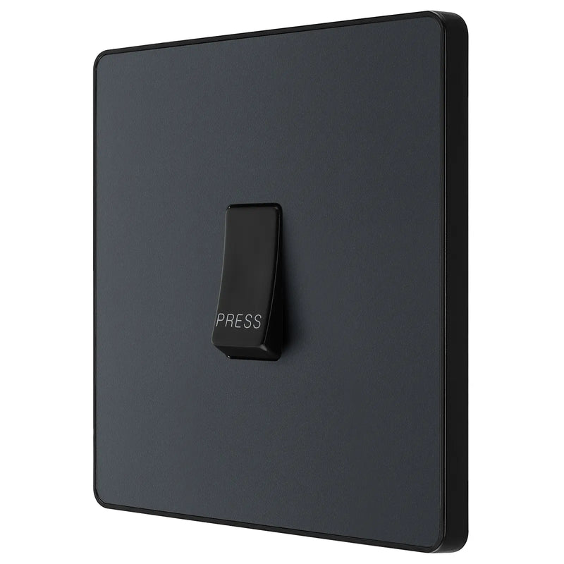 BG Electrical Evolve Matt Grey - Single, bell push switch