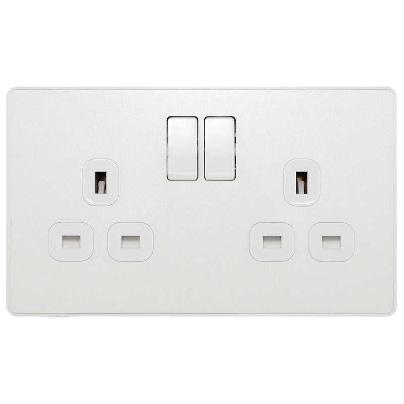 BG Electrical Evolve Pearlescent White - Double, switched, single pole