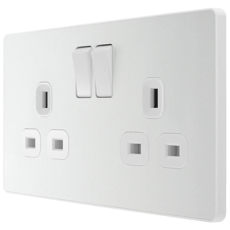 BG Electrical Evolve Pearlescent White - Double, switched, single pole