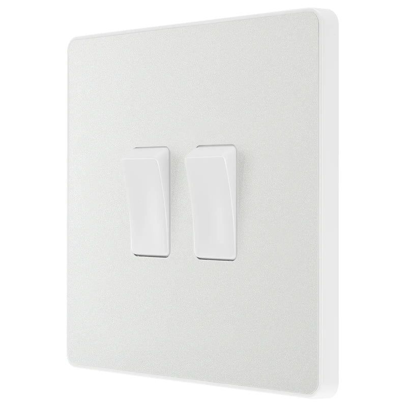 BG Electrical Evolve Pearlescent White - Double, 2 way switch