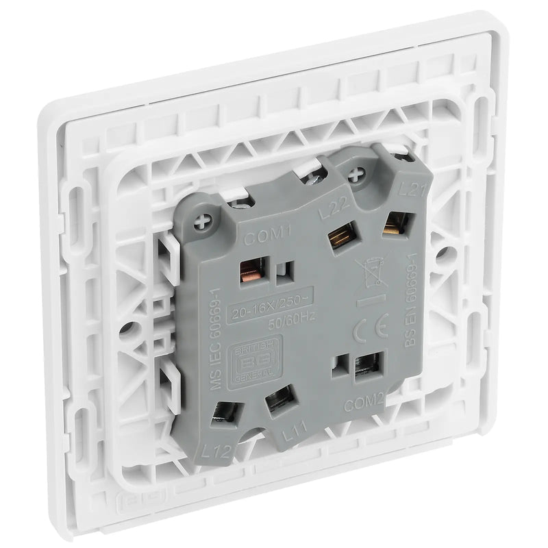 BG Electrical Evolve Pearlescent White - Double, 2 way switch