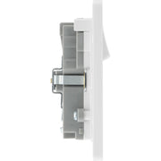 BG Electrical Evolve Pearlescent White - Double switched single pole, with USB A + C (22W)