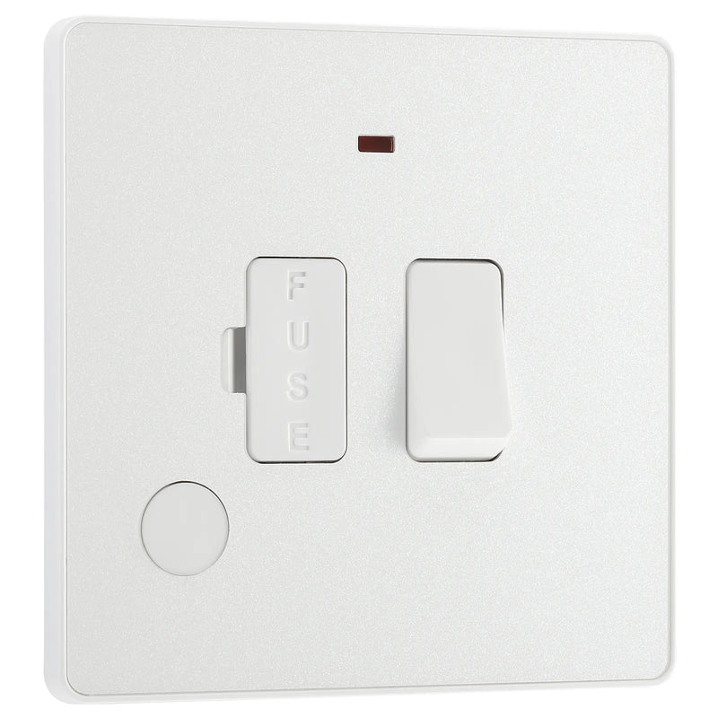 BG Electrical Evolve Pearlescent White - Switched and fused with indicator