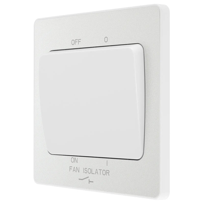 BG Electrical Evolve Pearlescent White - Triple pole fan isolator