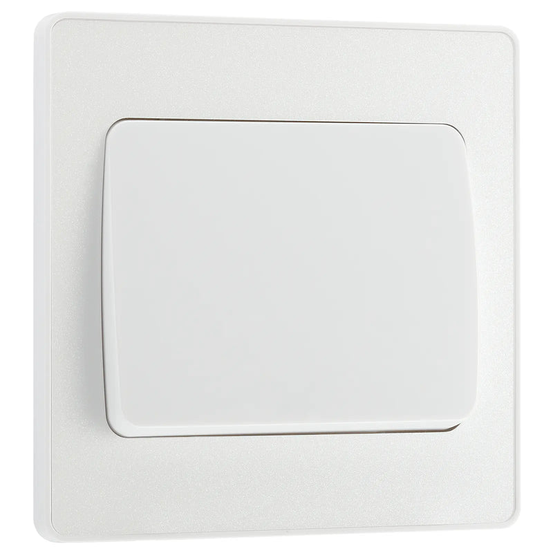 BG Electrical Evolve Pearlescent White - Single, 2 way switch, wide rocker