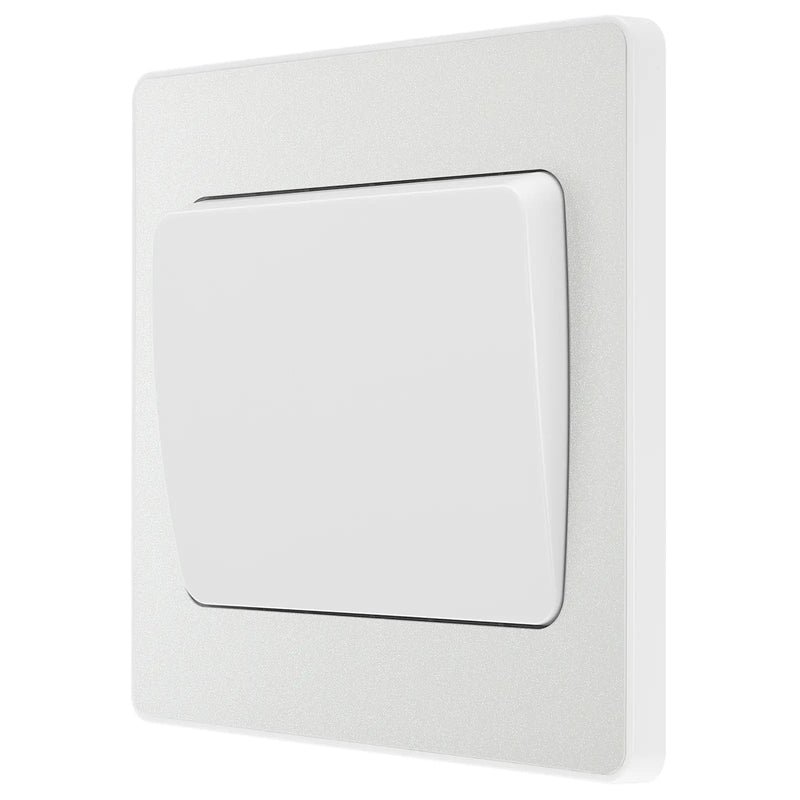BG Electrical Evolve Pearlescent White - Single, 2 way switch, wide rocker