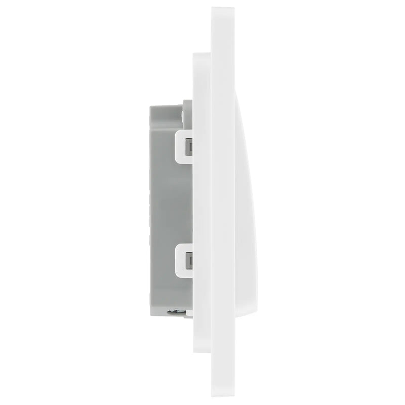 BG Electrical Evolve Pearlescent White - Single, 2 way switch, wide rocker