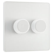 BG Electrical Evolve Pearlescent White - Double, 2 way push 200W