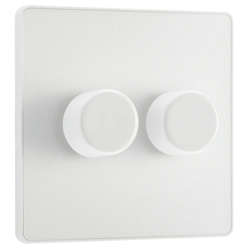 BG Electrical Evolve Pearlescent White - Double, 2 way push 200W