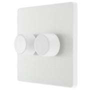 BG Electrical Evolve Pearlescent White - Double, 2 way push 200W