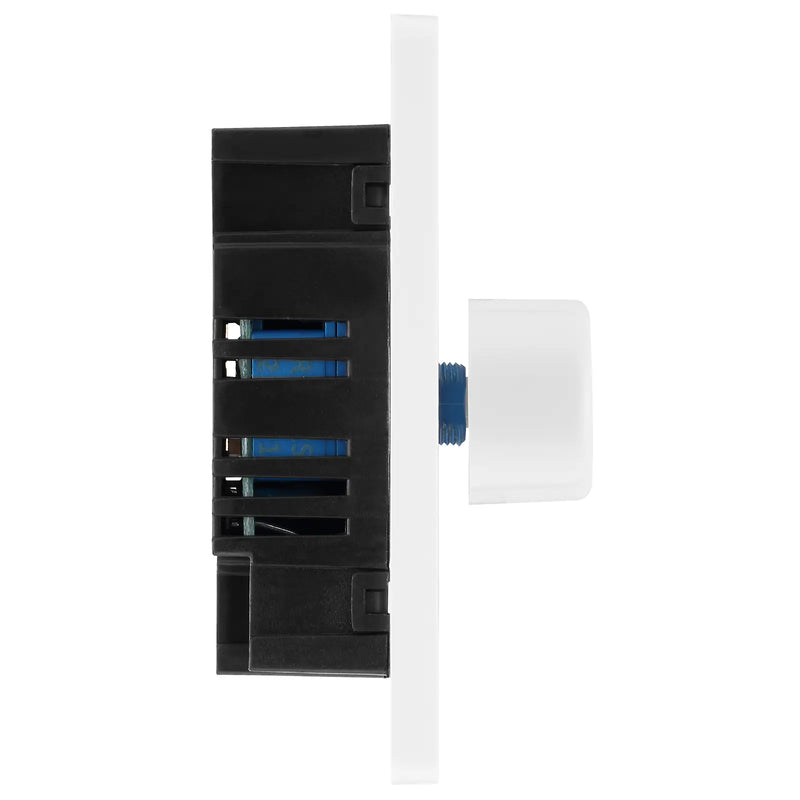 BG Electrical Evolve Pearlescent White - Double, 2 way push 200W